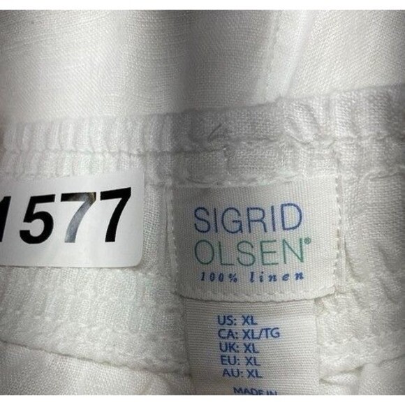 NWOT Sigrid Olsen Linen Boho Vacation Beach Pull On Wide Leg Pants Women Size XL - Picture 2 of 11